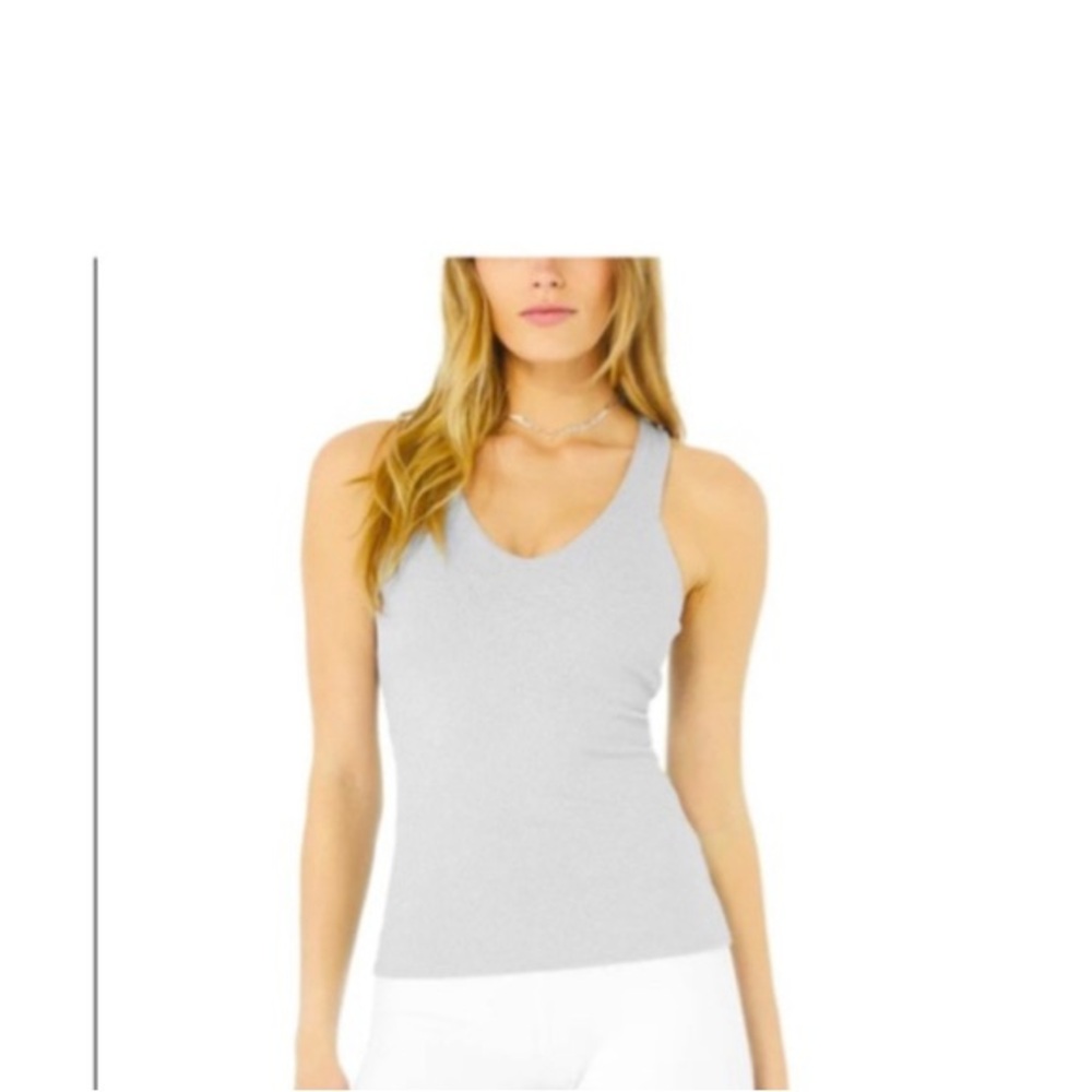 Women's ALO Yoga Ribbed Elevate Tank Top L Grey